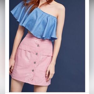 Dusen Dusen Anthropologie Pink Mini Skirt